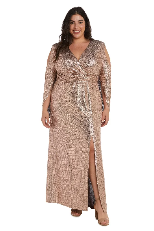 Square - neck wedding dresses with a demure look R&M Richards 9741W Long Plus Size Formal Dress Square - neck wedding dresses with a demure look R&M Richards 9741W Long Plus Size Formal Dress