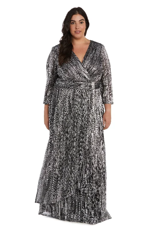 Empire - line wedding dresses with a ruffled skirt R&M Richards 2761W Plus Size Long Formal Dress Empire - line wedding dresses with a ruffled skirt R&M Richards 2761W Plus Size Long Formal Dress
