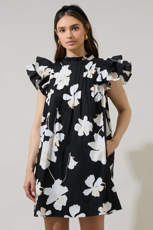 Rayon Casual Dresses for a Soft Feel​ Medina Floral Lovel Shift Mini Dress