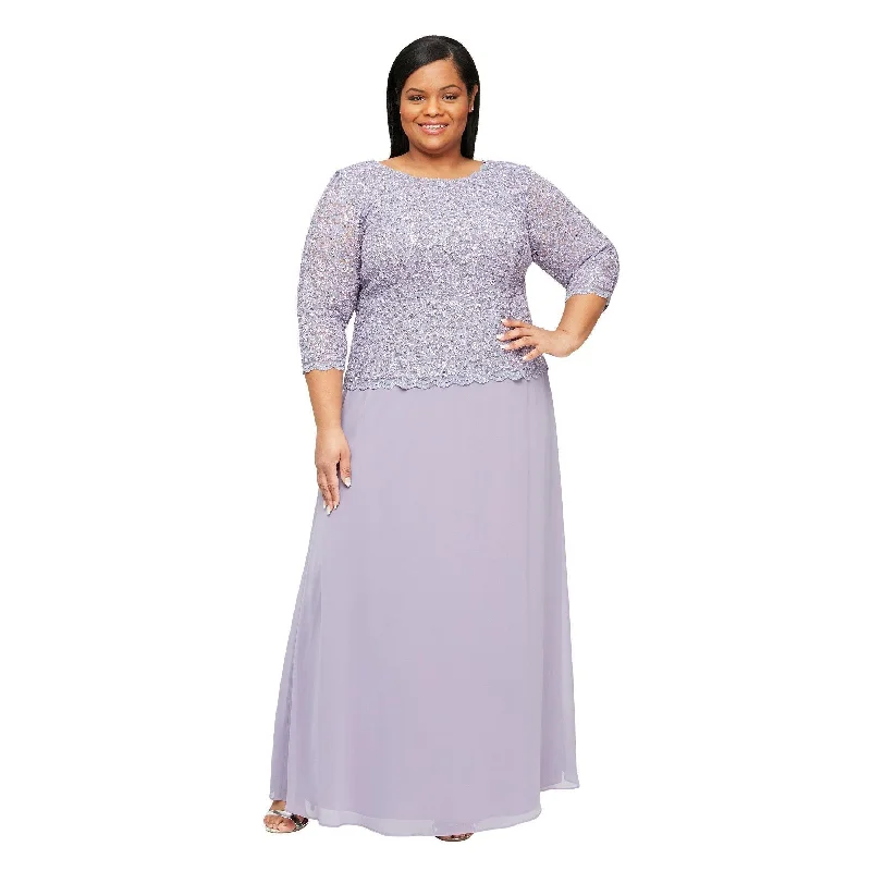 Tulle - over - satin wedding dresses for a soft look Alex Evenings AE412318 Long Plus Size Chiffon Dress Sale Tulle - over - satin wedding dresses for a soft look Alex Evenings AE412318 Long Plus Size Chiffon Dress Sale