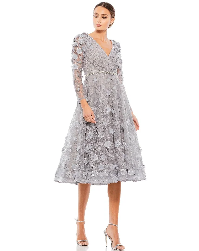 Two - piece wedding dresses with a crop top Mac Duggal 67387 Long Sleeve Floral Cocktail Dress Two - piece wedding dresses with a crop top Mac Duggal 67387 Long Sleeve Floral Cocktail Dress
