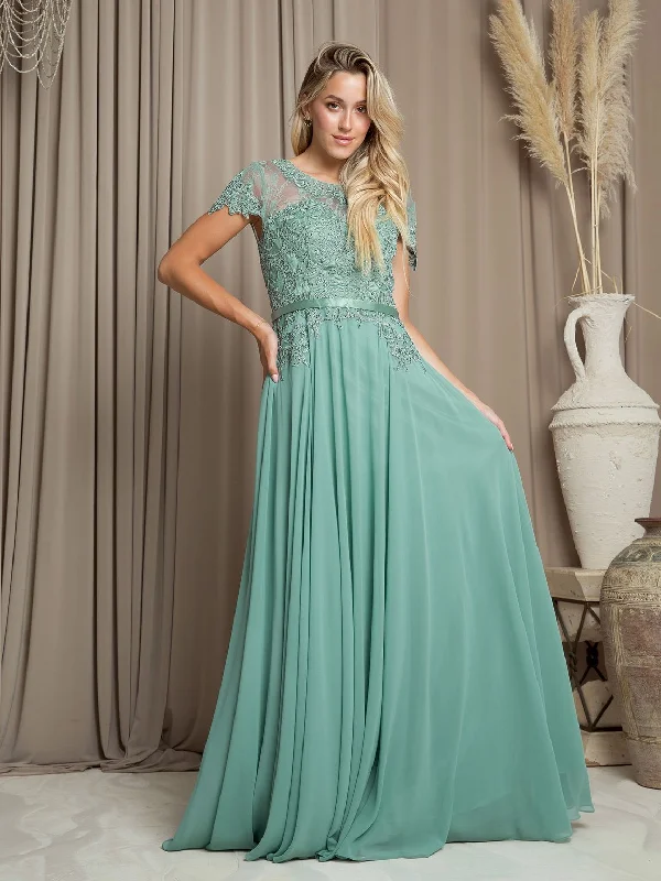 Appliqued wedding dresses with 3D floral designs Long Mother of the Bride Beaded Chiffon Formal Gown Appliqued wedding dresses with 3D floral designs Long Mother of the Bride Beaded Chiffon Formal Gown