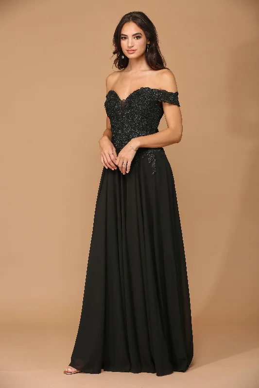 Embroidered wedding dresses with metallic threads Long Off Shoulder Formal Chiffon Evening Dress Embroidered wedding dresses with metallic threads Long Off Shoulder Formal Chiffon Evening Dress