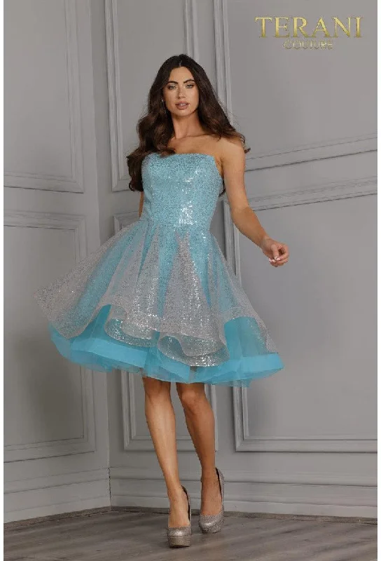 Maternity dress for a baby's first visit to the wildlife sanctuary Terani Couture 2111P4245 Strapless Short Prom Dress Maternity dress for a baby's first visit to the wildlife sanctuary Terani Couture 2111P4245 Strapless Short Prom Dress
