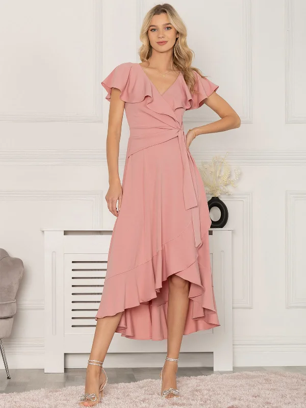 Midi dresses with ruffled hems for a romantic date night Jolie Moi Alleigh Frill Maxi Dress, Dusty Pink Midi dresses with ruffled hems for a romantic date night Jolie Moi Alleigh Frill Maxi Dress, Dusty Pink