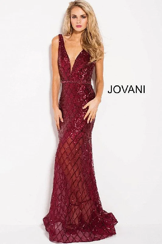 Illusion - neck wedding dresses with delicate lace Jovani 59186 Lattice Beadwork Long Prom Dress Illusion - neck wedding dresses with delicate lace Jovani 59186 Lattice Beadwork Long Prom Dress