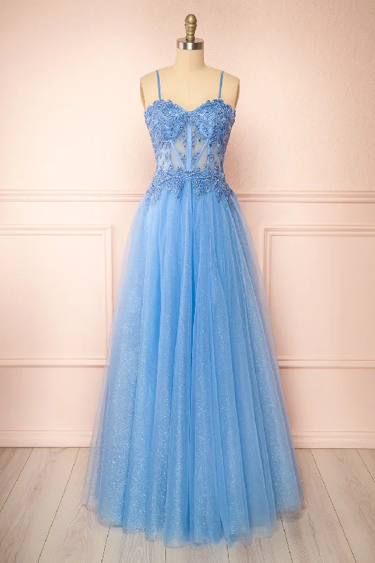 Velvet mini dresses for autumn weddings Penelope Blue | Sparkling Tulle Maxi Dress