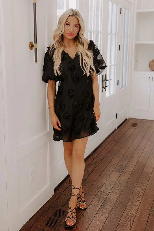 Mini dresses with cut - out details for a trendy look Dream Come True Applique Mini Dress in Black Mini dresses with cut - out details for a trendy look Dream Come True Applique Mini Dress in Black