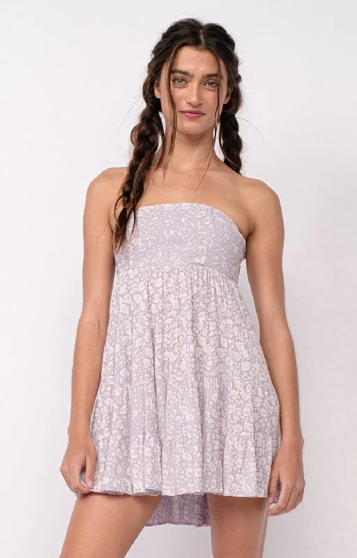 Button - Down Casual Dresses for a Classic Vibe Avery Lavender Floral Print Strapless Mini Dress Button - Down Casual Dresses for a Classic Vibe Avery Lavender Floral Print Strapless Mini Dress