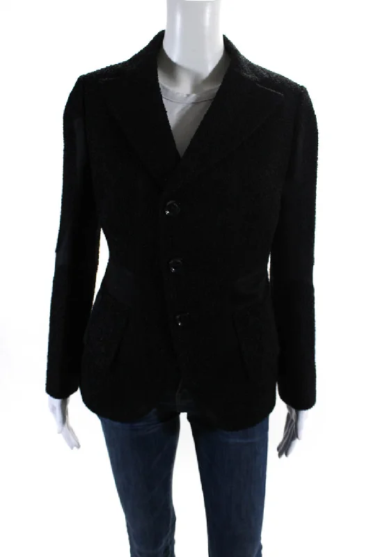 Shiro Sakai Womens Three Button New Classic Tailored Jacket Jet Black