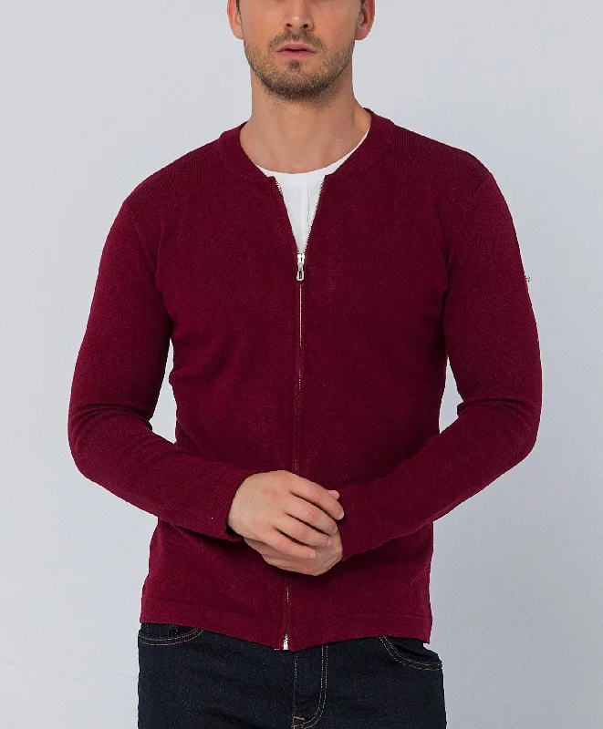floral print women cardigan for a feminine touchFull Zip Closure Cardigan - Burgundy floral print women cardigan for a feminine touchFull Zip Closure Cardigan - Burgundy