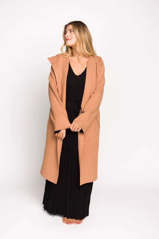 organic cotton women cardigan for an eco - friendly choiceHayes Hooded Coatigan in Macchiato