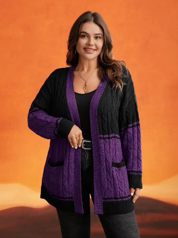 boyfriend style women cardigan for a relaxed fitJack-o-Lantern Motif Cable Knot Cardigan boyfriend style women cardigan for a relaxed fitJack-o-Lantern Motif Cable Knot Cardigan