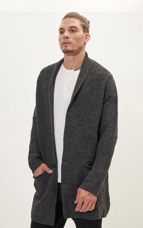 oversized women cardigan for a trendy and cozy lookClassic Minimalist Shawl Cardigan - Anthracite oversized women cardigan for a trendy and cozy lookClassic Minimalist Shawl Cardigan - Anthracite