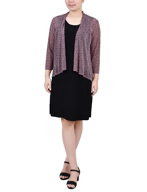 button down women cardigan with vintage buttonsPetite Cardigan And Dress Set