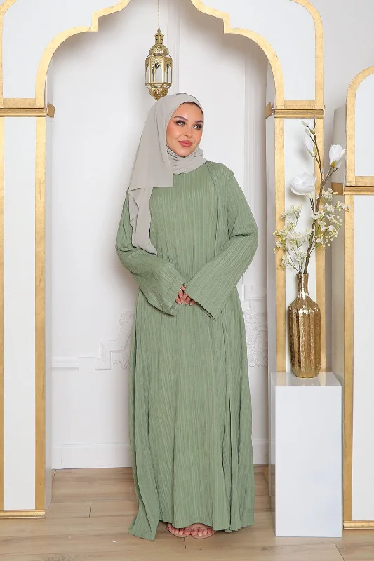 maternity women cardigan for expecting momsSafa Textured Abaya Set- Sage