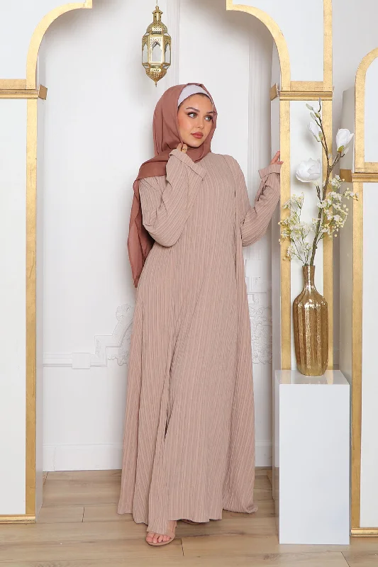 cropped women cardigan to pair with high - waisted jeansSafa Textured Abaya Set- Tan cropped women cardigan to pair with high - waisted jeansSafa Textured Abaya Set- Tan