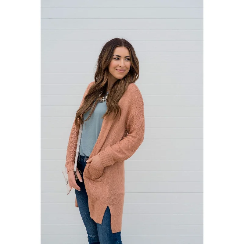 floral print women cardigan for a feminine touchSide Slit Tissue Cardigan
