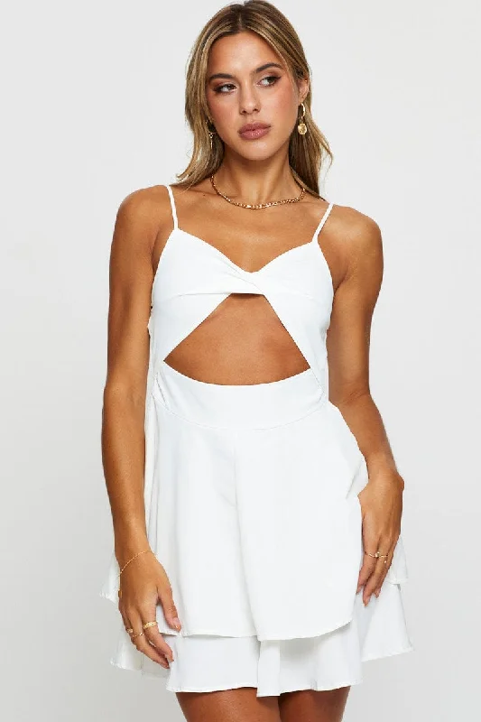 White Mini Dress Sleeveless