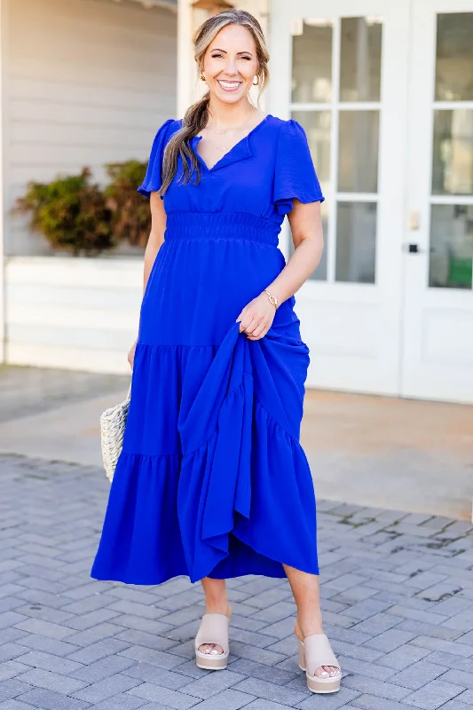 Maxi dresses with a criss - cross back for a flirty and unique detailNo Matter The Odds Dress, Royal Blue Maxi dresses with a criss - cross back for a flirty and unique detailNo Matter The Odds Dress, Royal Blue