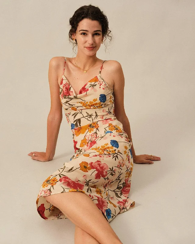 Sleeveless midi dresses with lace details for summer weddingsThe Cowl Neck Suspender Midi Dress Sleeveless midi dresses with lace details for summer weddingsThe Cowl Neck Suspender Midi Dress