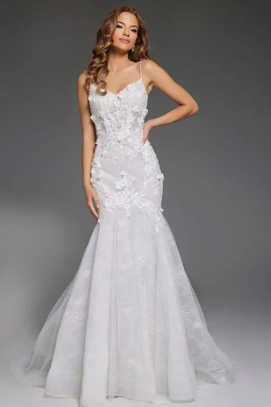 Jovani JB42484 Long Bridal Gown Lace Mermaid Wedding Dress