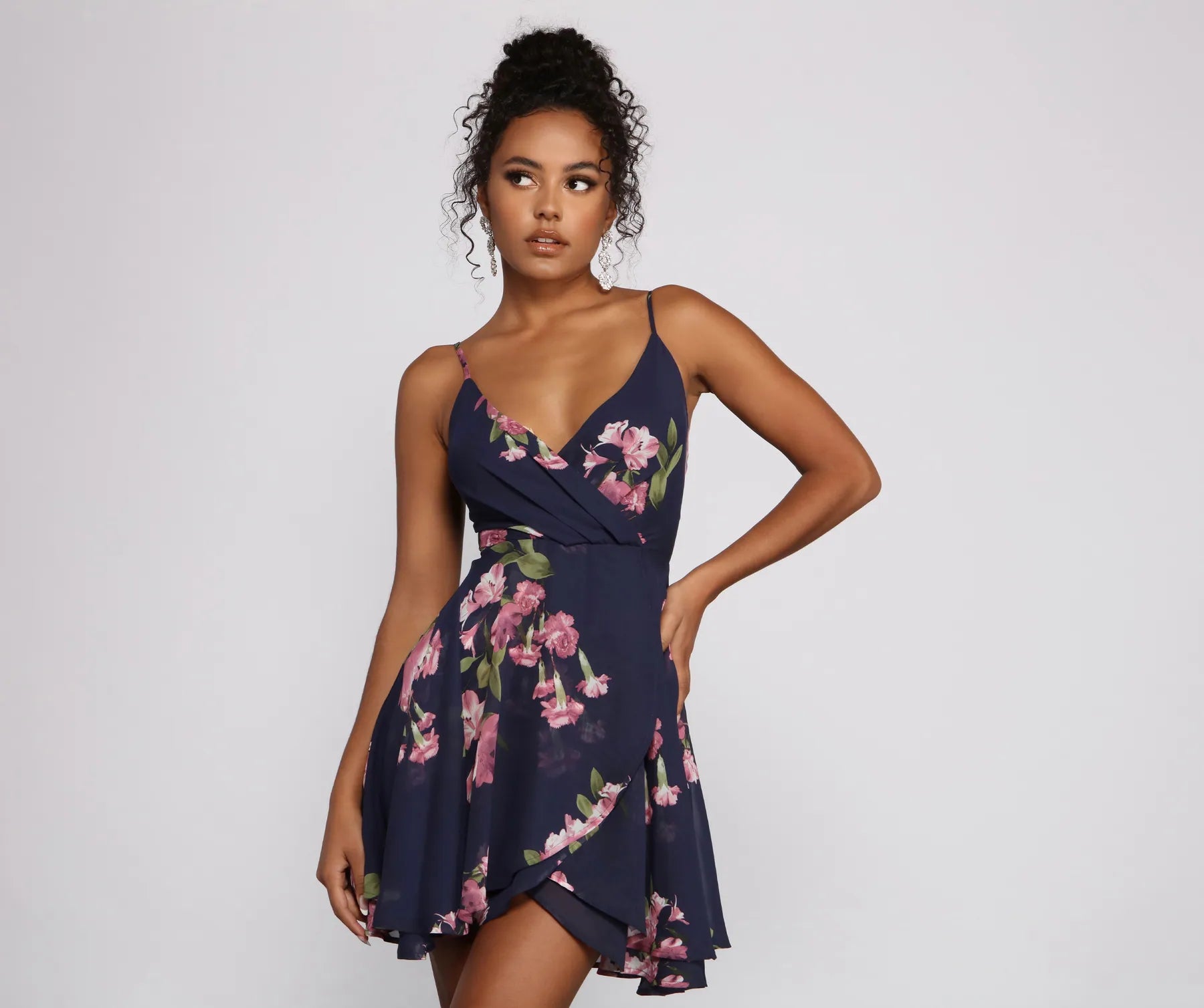 Strapless wedding guest dresses with rhinestone - studded bodicesSweet Moments Floral Chiffon Skater Dress Strapless wedding guest dresses with rhinestone - studded bodicesSweet Moments Floral Chiffon Skater Dress