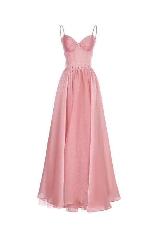 Party dresses with a tiered skirt for a fun and voluminous styleThe Wings A-line Spaghetti Strap Chiffon Floor Length Dress Party dresses with a tiered skirt for a fun and voluminous styleThe Wings A-line Spaghetti Strap Chiffon Floor Length Dress